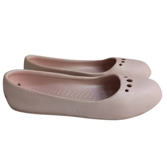 Crocs Pink Ballet Flats Comfort Slip On Casual Size 11 - Picture 4 of 10